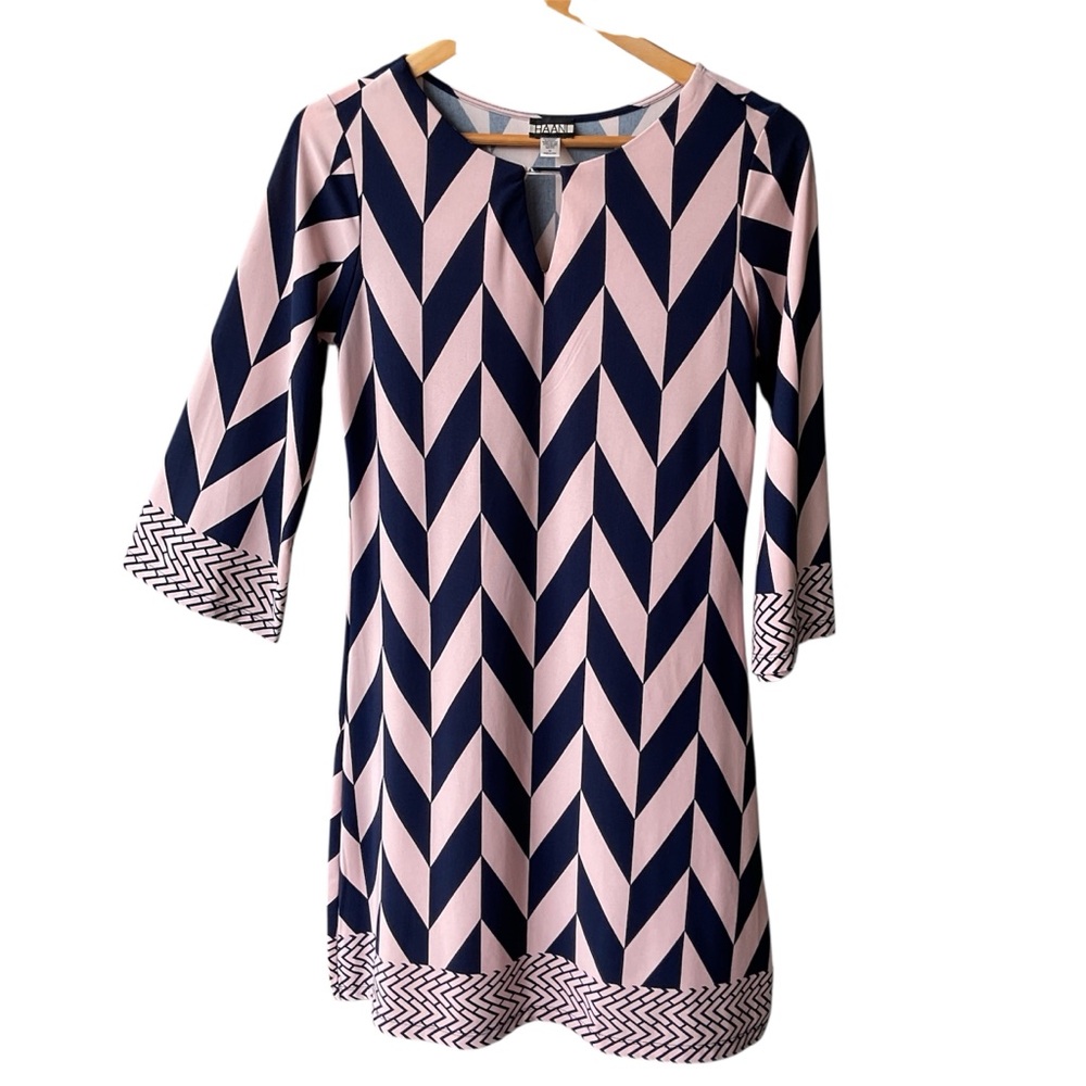 hanni Dress Pink Blue Preppy Business Casual Academia Cocktail Party consign Med